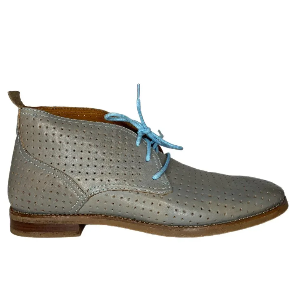 Cole Haan Air Charles Ashley Blue Perforated Boots - Men's Size 9